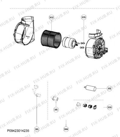 Взрыв-схема вытяжки Aeg DCE5980HM - Схема узла Motor